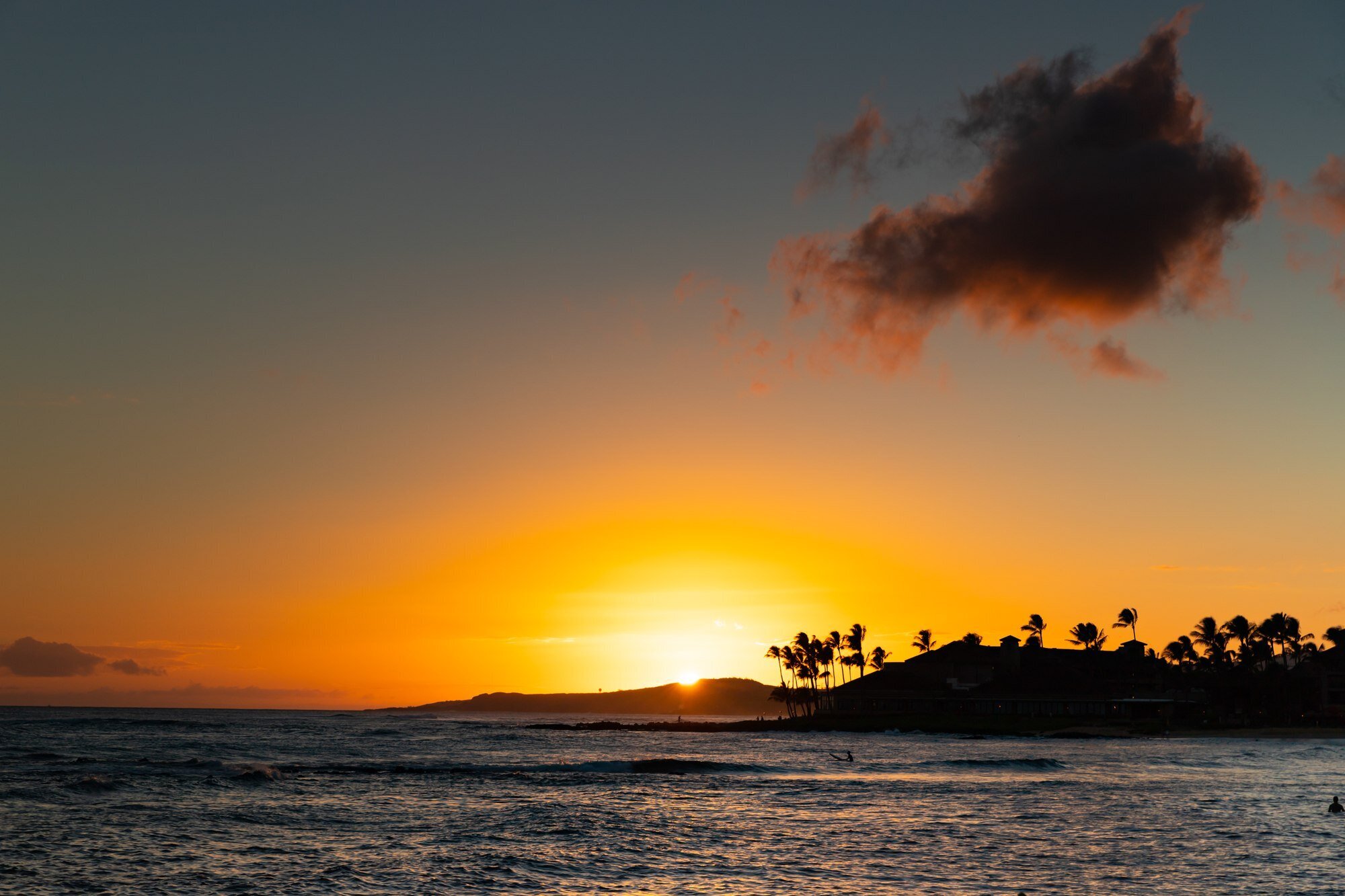 Poipu Beach at Sunset — Kauai South Shore Poipu Beach sunset on Kauai's South Shore, a popular spot for family and couple photography sessions